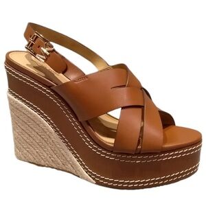 Michael Kors Nora Wedge Leather Sandals
